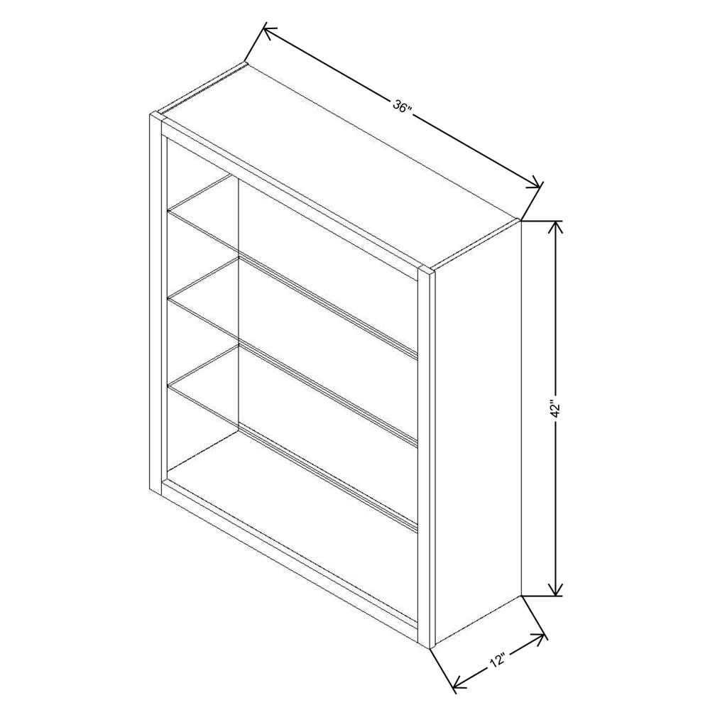 Fabuwood Allure Galaxy Frost 36"W X 42"H Wall No Door