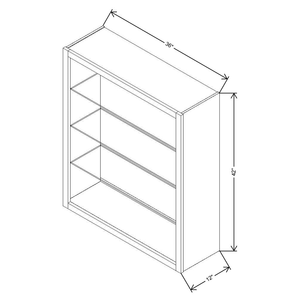 Fabuwood Allure Galaxy Nickel 36"W X 42"H Wall No Door