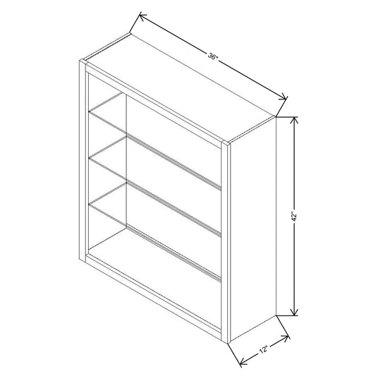 Fabuwood Allure Luna Desert Oak 36" W X 42" H X 12" D Wall No Door Cabinet