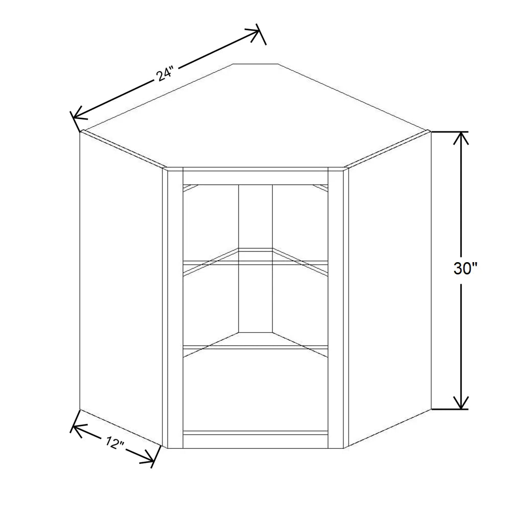 Fabuwood Allure Luna Desert Oak 24" W X 30" H X 12" D Wall Corner No Door Cabinet