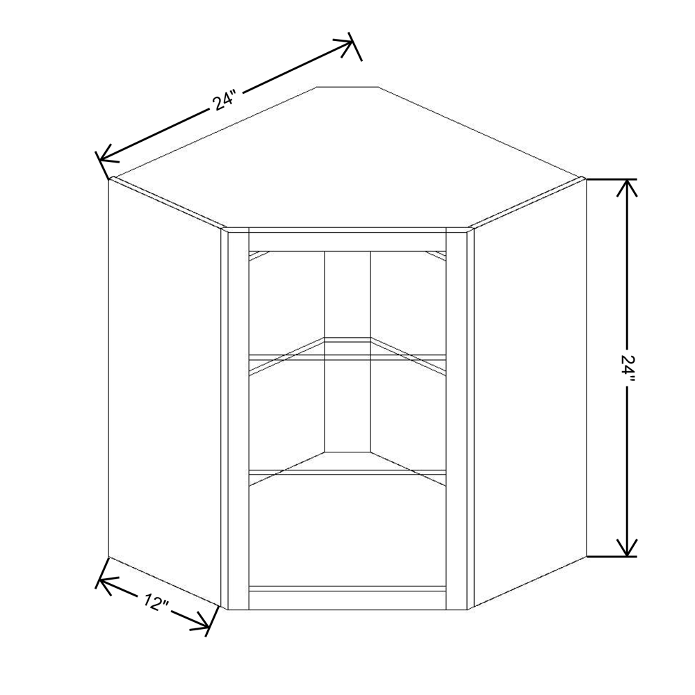 Fabuwood Allure Luna Kona 24"W X 30"H   Corner Wall No Door