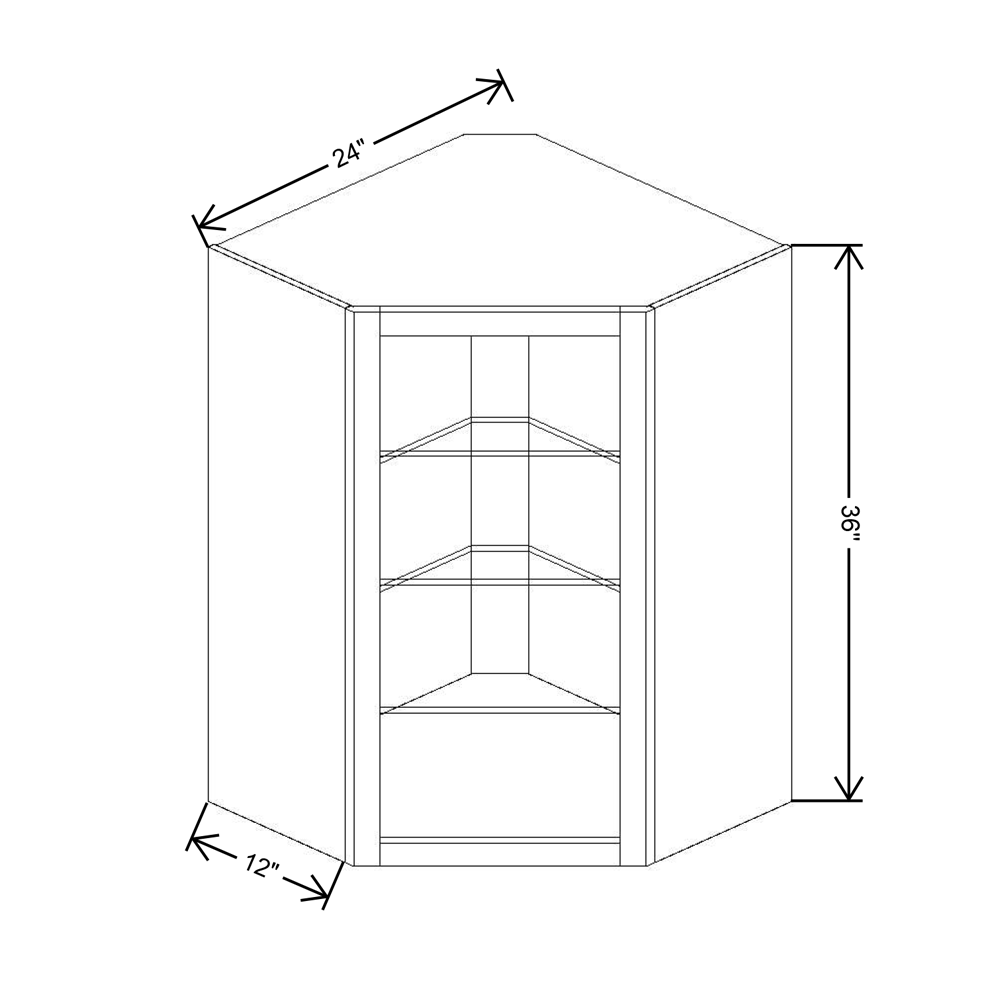 Fabuwood Allure Imperio Nickel 24"W X 36"H   Corner Wall No Door