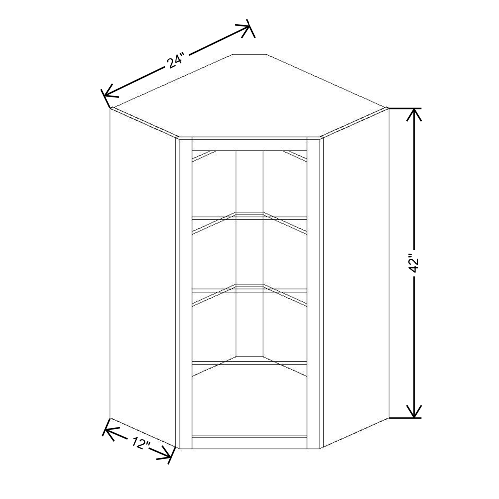 Fabuwood Allure Luna Kona 24"W X 42"H Corner Wall No Door