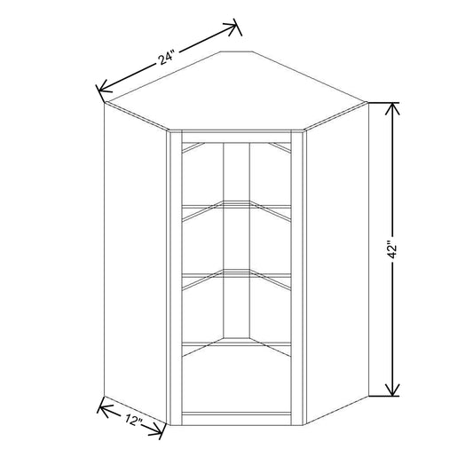 Fabuwood Allure Galaxy Frost 24"W X 42"H Corner Wall No Door