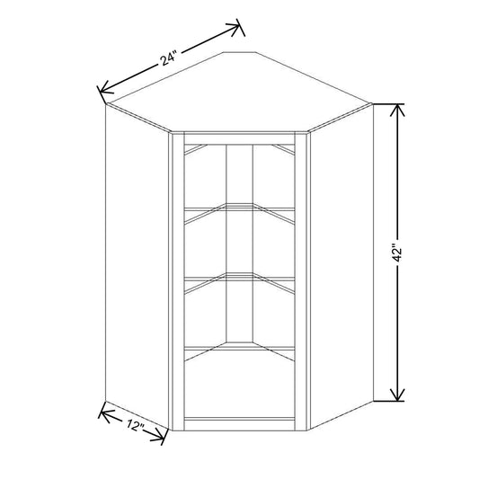 Fabuwood Allure Luna Desert Oak 24" W X 42" H X 12" D Wall Corner No Door Cabinet