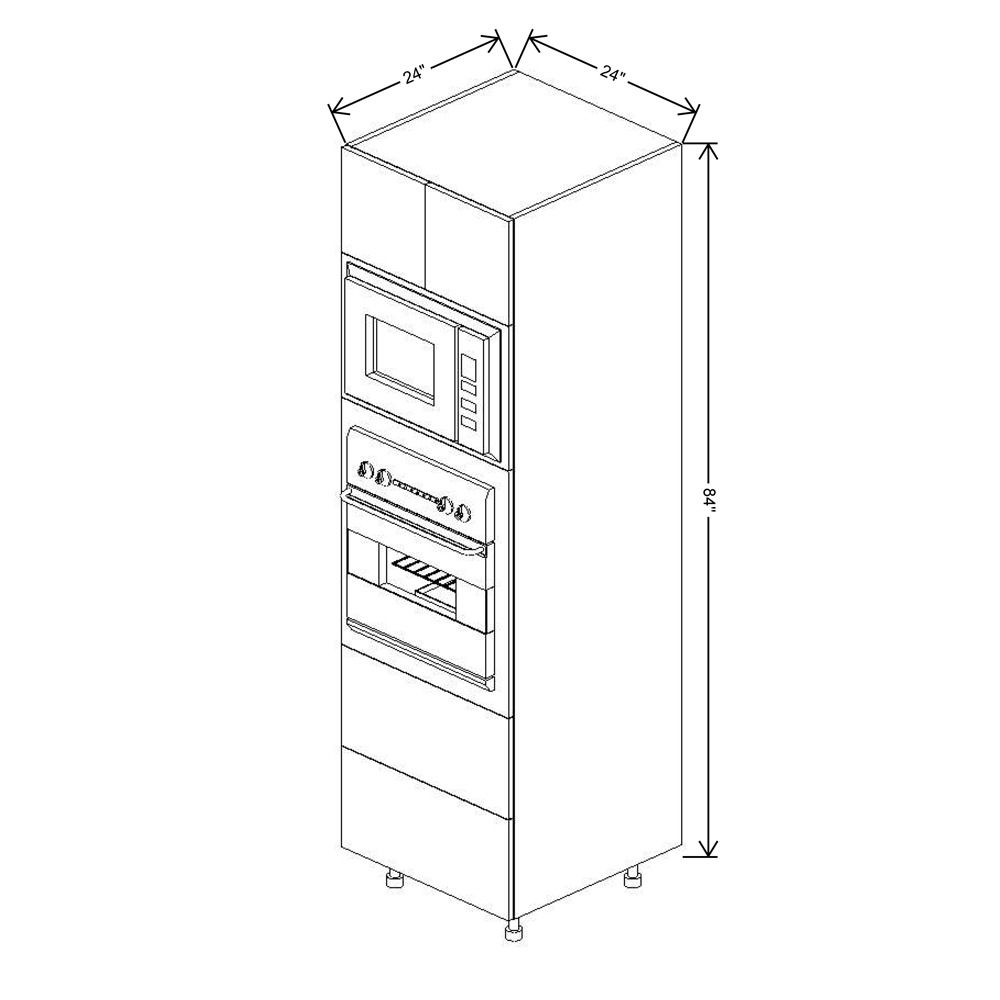 Fabuwood Illume Catalina Bianco Gloss 2 84"H Combo Oven w/2 Drawers