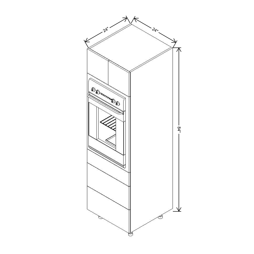 Fabuwood Illume Tuscany Nocce 3  84"H Single Oven w/3 Drawers