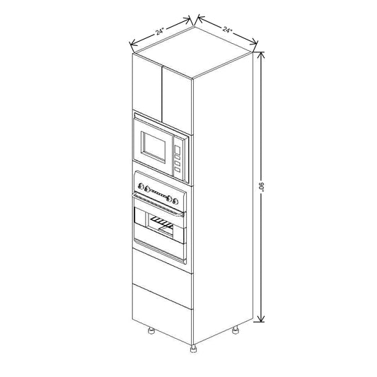 Fabuwood Illume Catalina Bianco Gloss 2 90"H Combo Oven w/2 Drawers