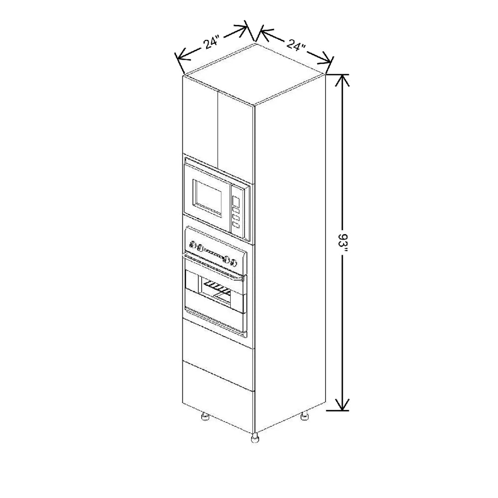 Fabuwood Illume Catalina Bianco Matte 24" W x 93" H x 24" D Combo Oven W/2 Drawers Cabinet
