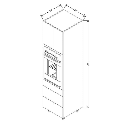 Fabuwood Illume Tuscany Olmo 3  96"H Single Oven w/3 Drawers