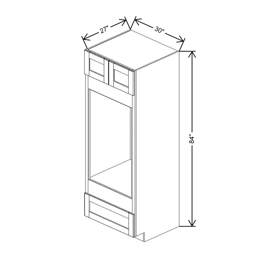 J&K Espresso K8 Double Oven w/One (1) Bottom Drawer 30" W x 84" H x 27" D