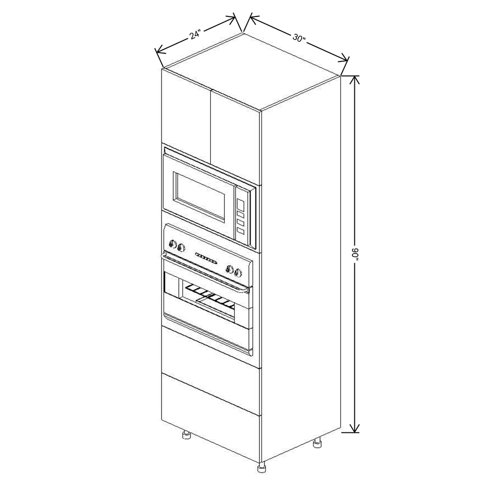 Fabuwood Illume Tuscany Como Ash 2 90"H Combo Oven w/2 Drawers