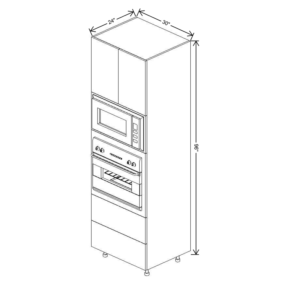 Fabuwood Illume Catalina Bianco Matte 96"H Combo Oven w/2 Drawers