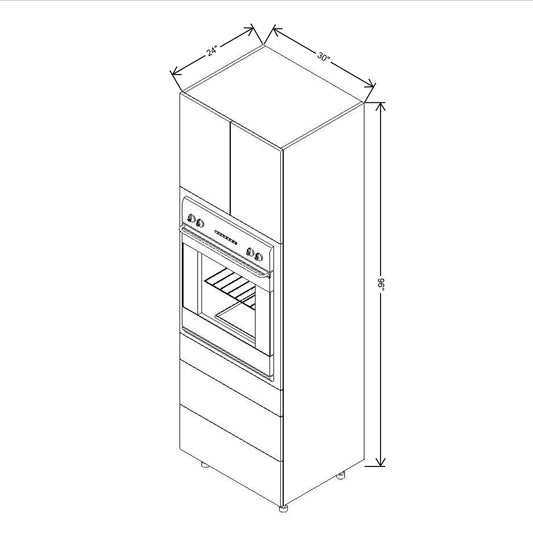 Fabuwood Illume Tuscany Olmo 3  96"H Single Oven w/3 Drawers