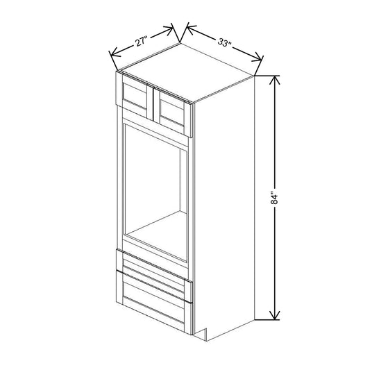 J&K Mocha Glazed K10 Single Oven w/Two (2) Bottom Drawers 33" W x 84" H x 27" D