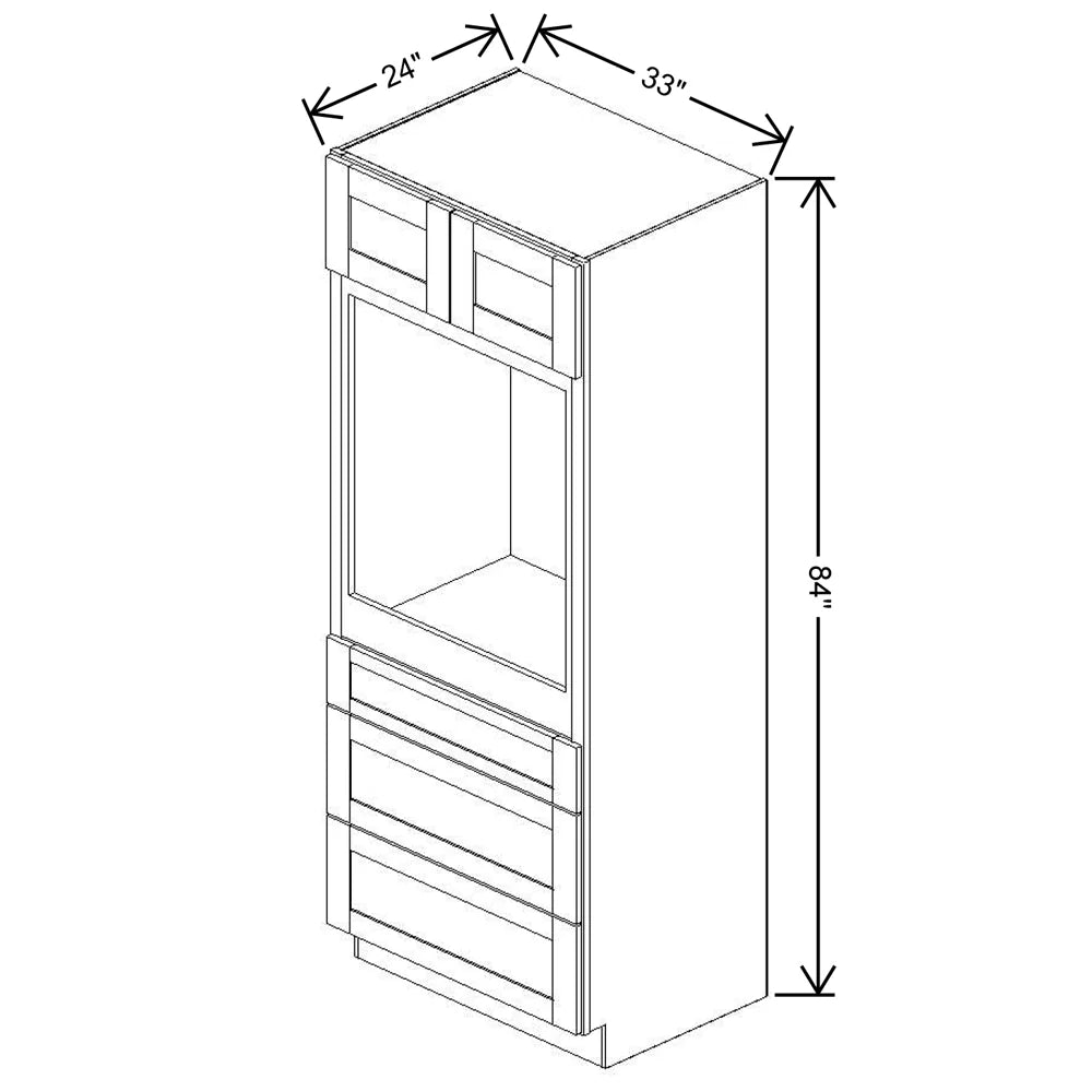Fabuwood Allure Luna Desert Oak 33" W X 84" H X 24" D Single Oven Tall Cabinet