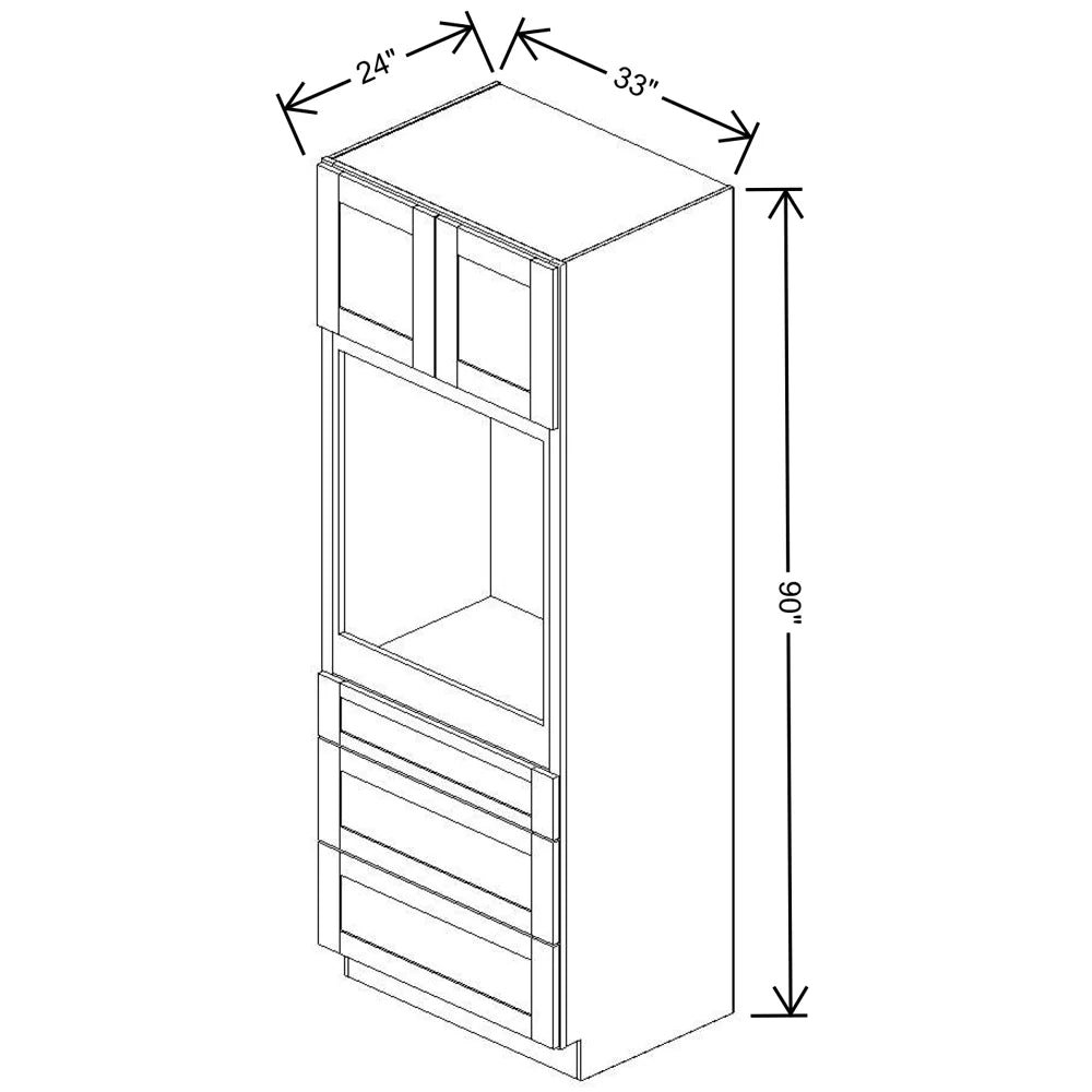 Fabuwood Allure Fusion Timber 33" W X 90" H X 24" D Single Oven Tall Cabinet