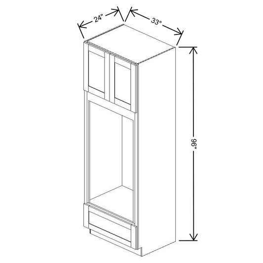 Fabuwood Allure Galaxy Desert Oak 33" W X 96" H X 24" D Double Oven Tall Cabinet