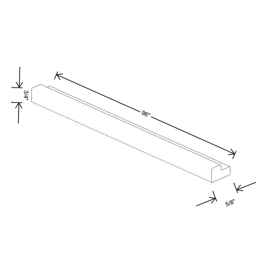 Fabuwood Quest Metro Frost 96" W X 5/8" H X 7/8" D Outside Cornere Molding
