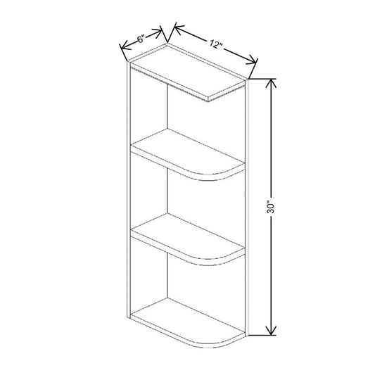 Fabuwood Quest Metro Mist 06" W X 30" H X 12" D Wall Open Left End Cabinet