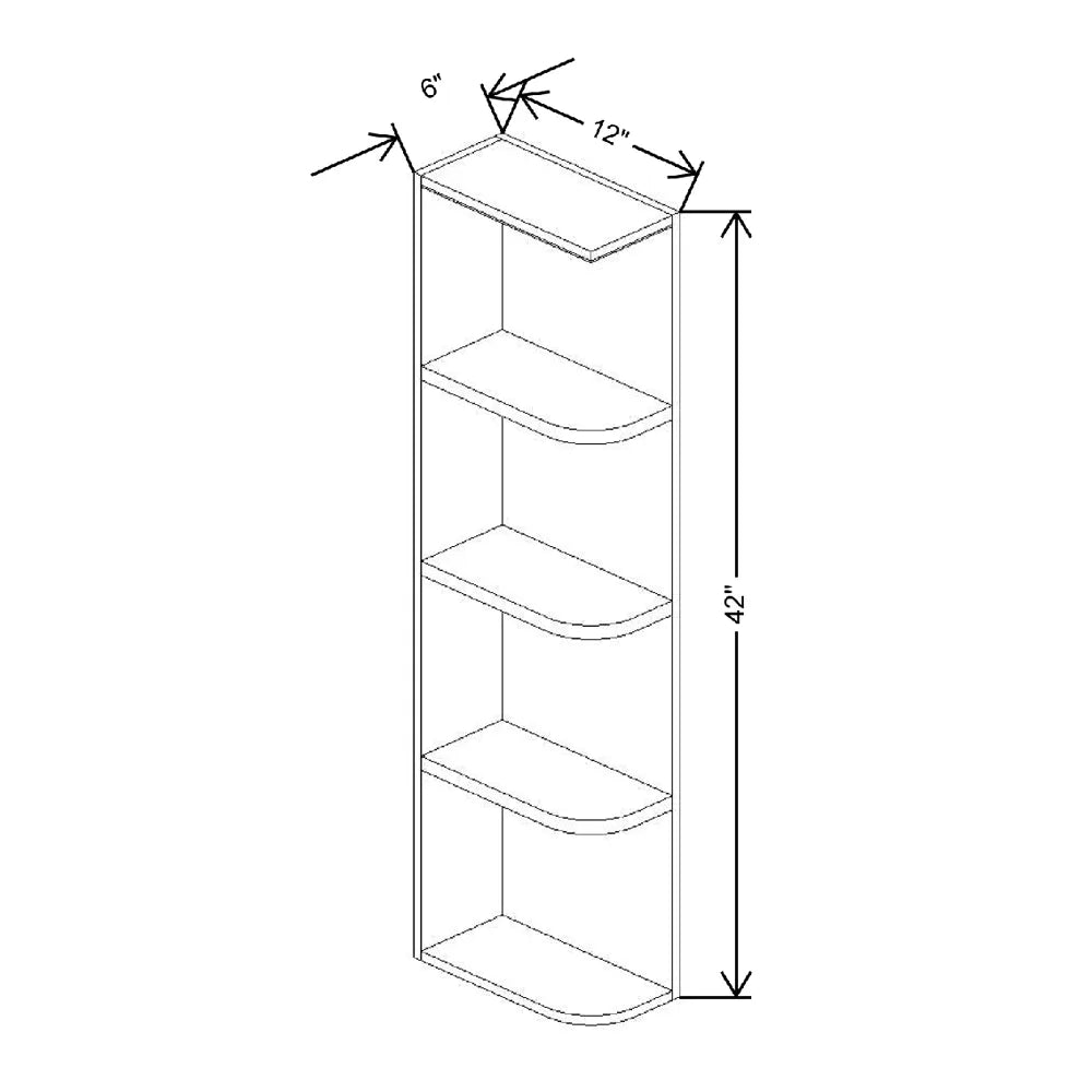 Fabuwood Quest Metro Frost 06" W X 39" H X 12" D Wall Open Left End Cabinet