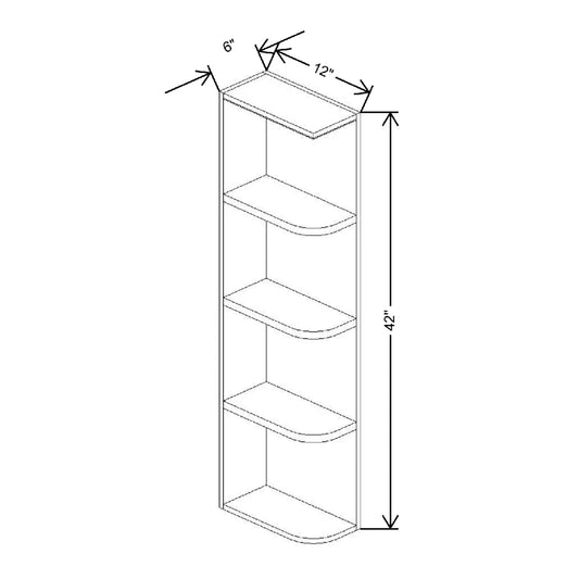 Fabuwood Quest Metro Frost 06" W X 39" H X 12" D Wall Open Left End Cabinet