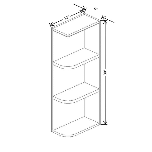 Fabuwood Allure Luna Dove 06" W X 30" H X 12" D Wall Open Right End Cabinet