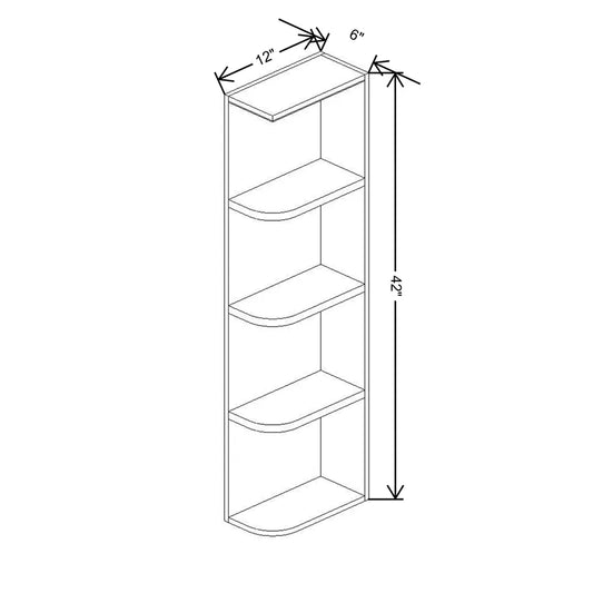 Fabuwood Allure Luna Timber 06" W X 42" H X 12" D Wall Open Right End Cabinet