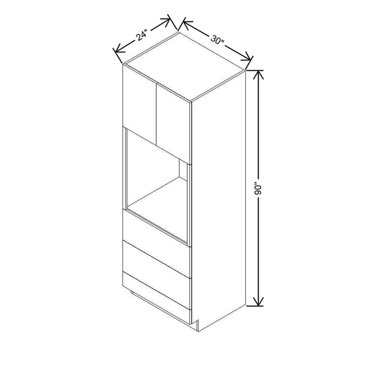CNC Classic Highland White 30" W X 90" H Oven Cabinet