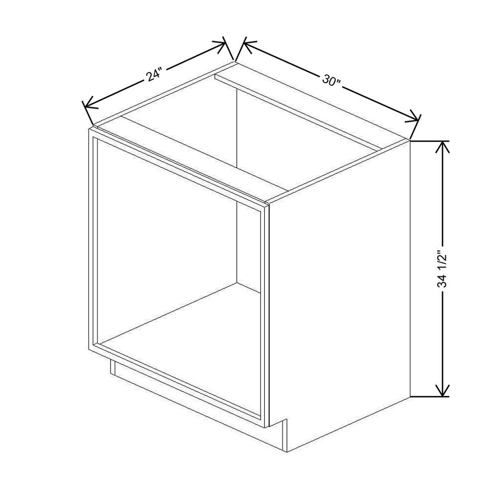 CNC Concord Fashion White 30" W Oven Base Cabinet