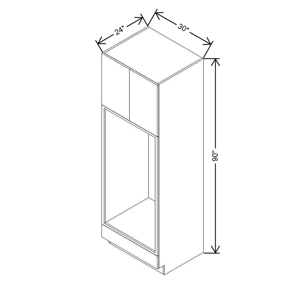 CNC Concord Richmond Stone 30" W X 90" H Double Oven Cabinet
