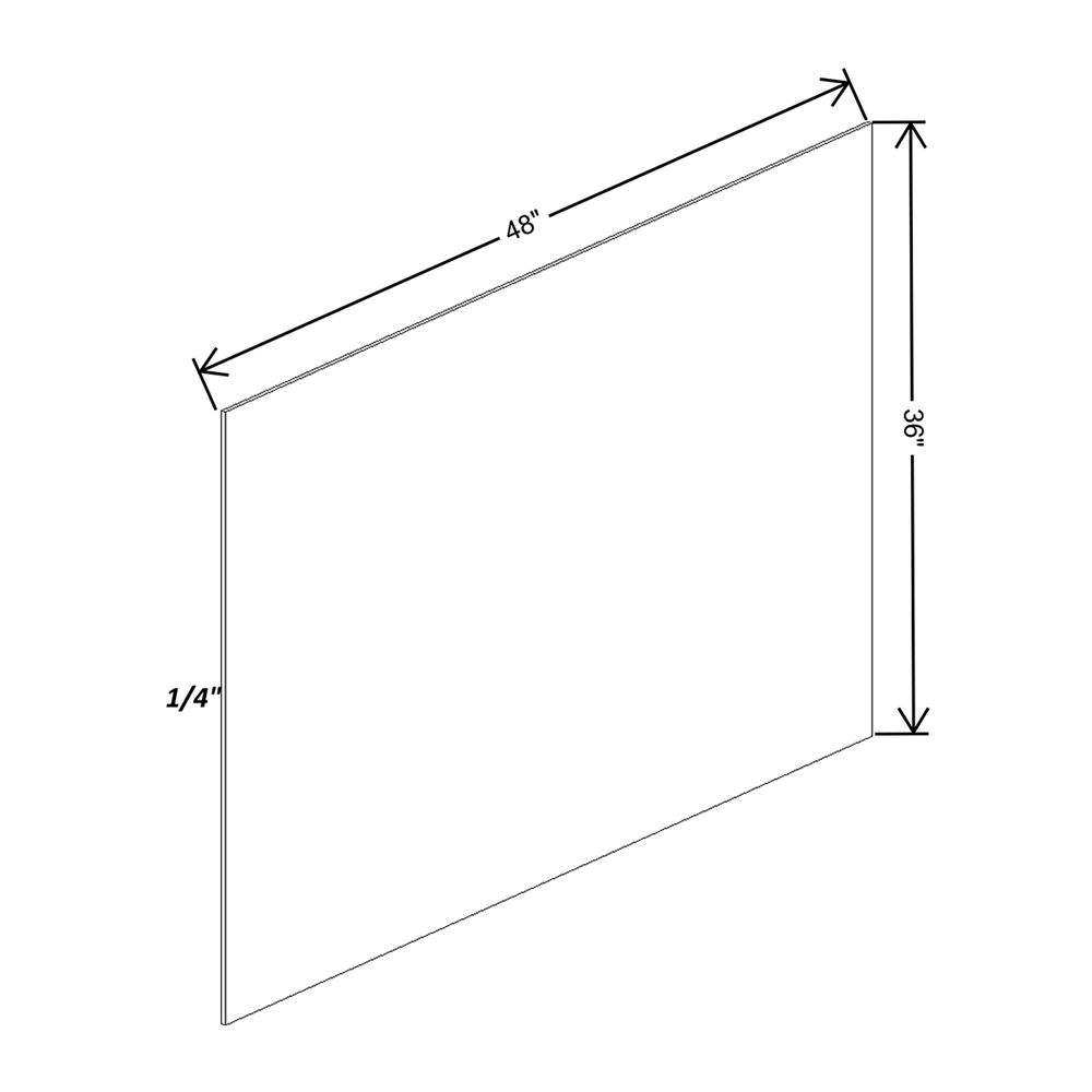 Wolf Classic Dartmouth Honey Stain Vinyl Finished End Panel - 48"W X 36"H X 1/4"D - (Vert)