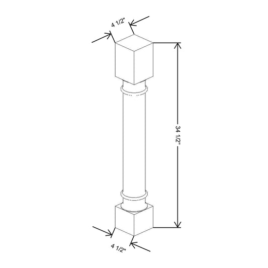 Cubitac Basic Ridgefield Latte 4 1/2" W X 4 1/2" D X 35 1/4" H Post