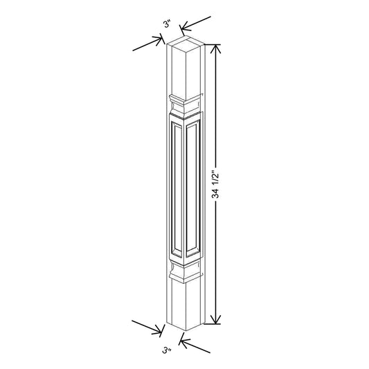 CNC Classic Highland White 3" W X 34 1/2" H X 3" D Corner Post
