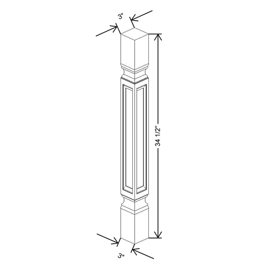 CNC Concord Park Ave Ocean 3" W X 34 1/2" H Post Square