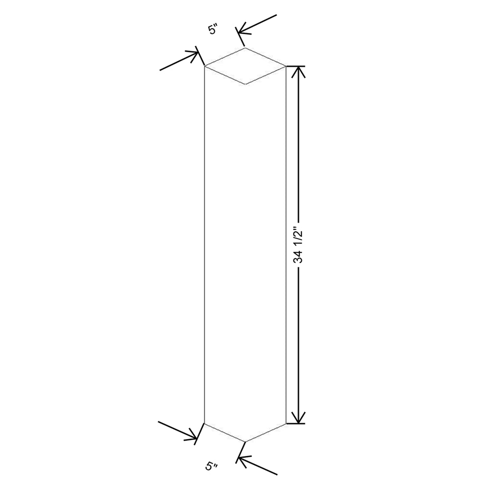 CNC Concord Newport White 5" W X 34 1/2" H Large Post