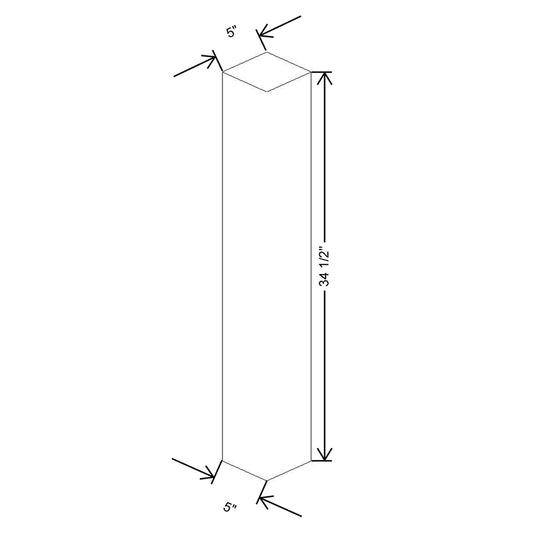 CNC Concord Fashion White 5" W X 34 1/2" H Large Post