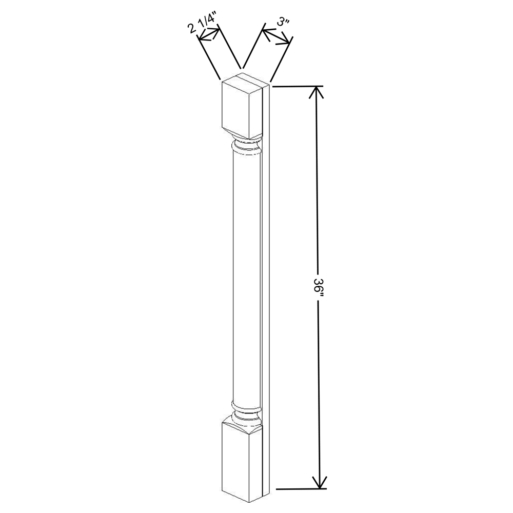 Fabuwood Value Premium Hallmark Frost 03"W X 36"H Plain Pilaster