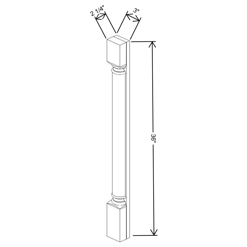 Fabuwood Allure Imperio Dove 03"W X 36"H Plain Pilaster