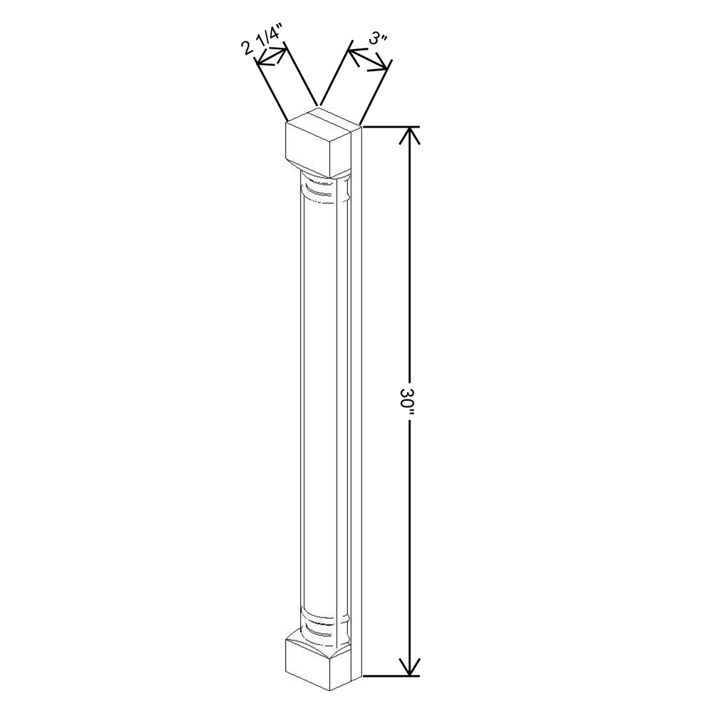 Fabuwood Allure Luna Dove 30"H Pilaster