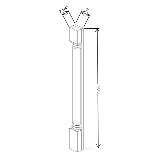 Fabuwood Allure Luna Desert Oak 3" W X 36" H X 1 1/2" D Plain Wall Pilaster