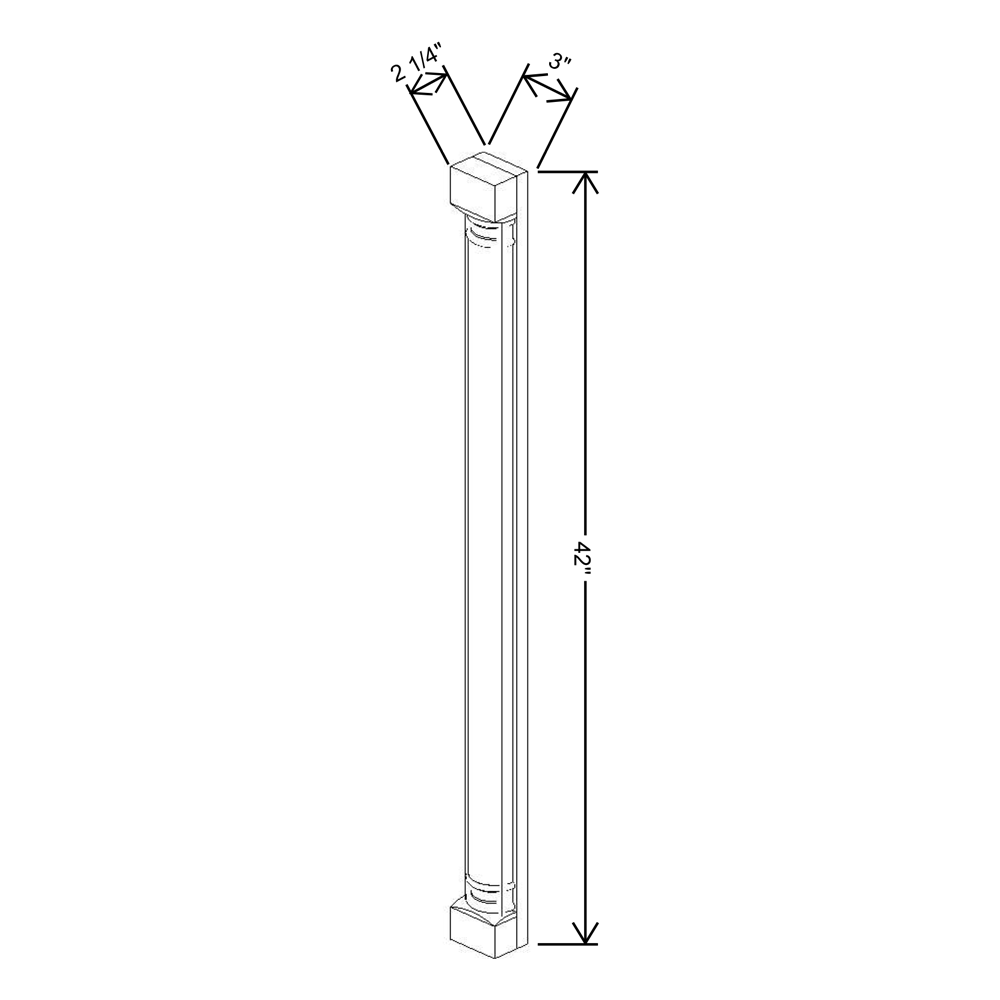 Fabuwood Allure Luna Dove 42"H Pilaster