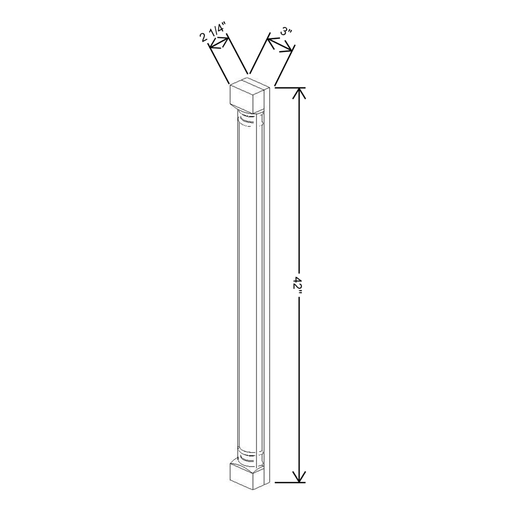 Fabuwood Allure Onyx Frost  42"H Pilaster