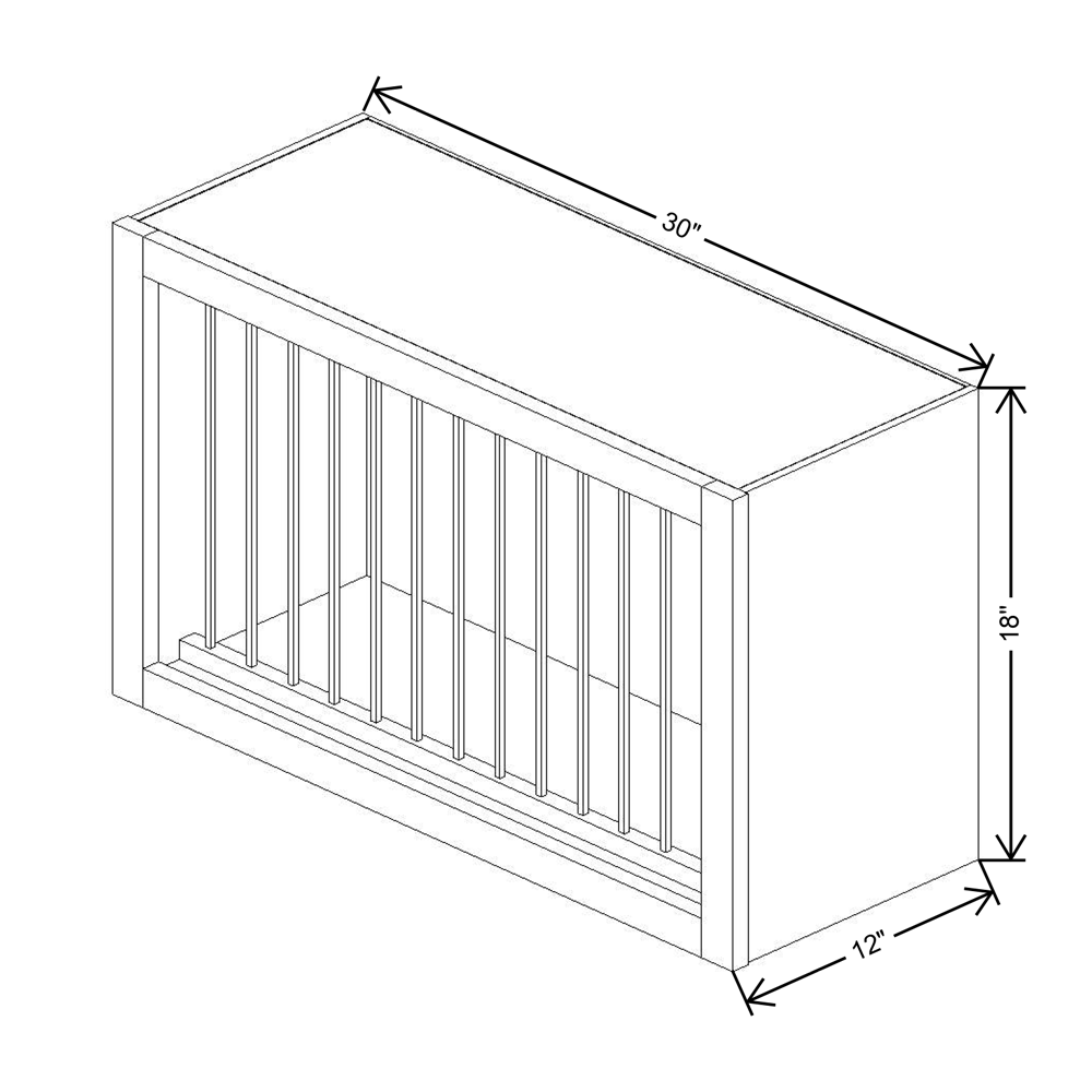 Cubitac Prestige Newport Latte 30"W X 18"H Plate Rack Cabinet