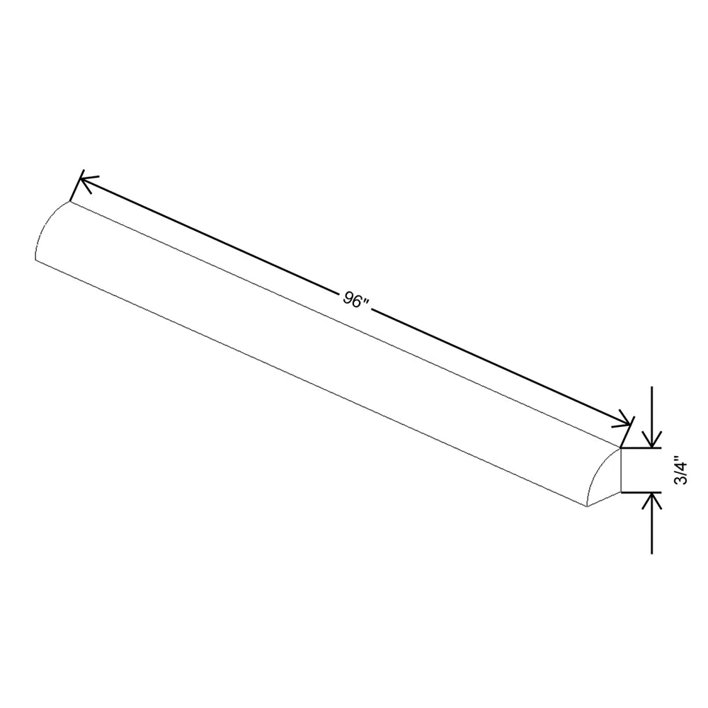 J&K White Shaker S8 96" W Quarter Round Molding