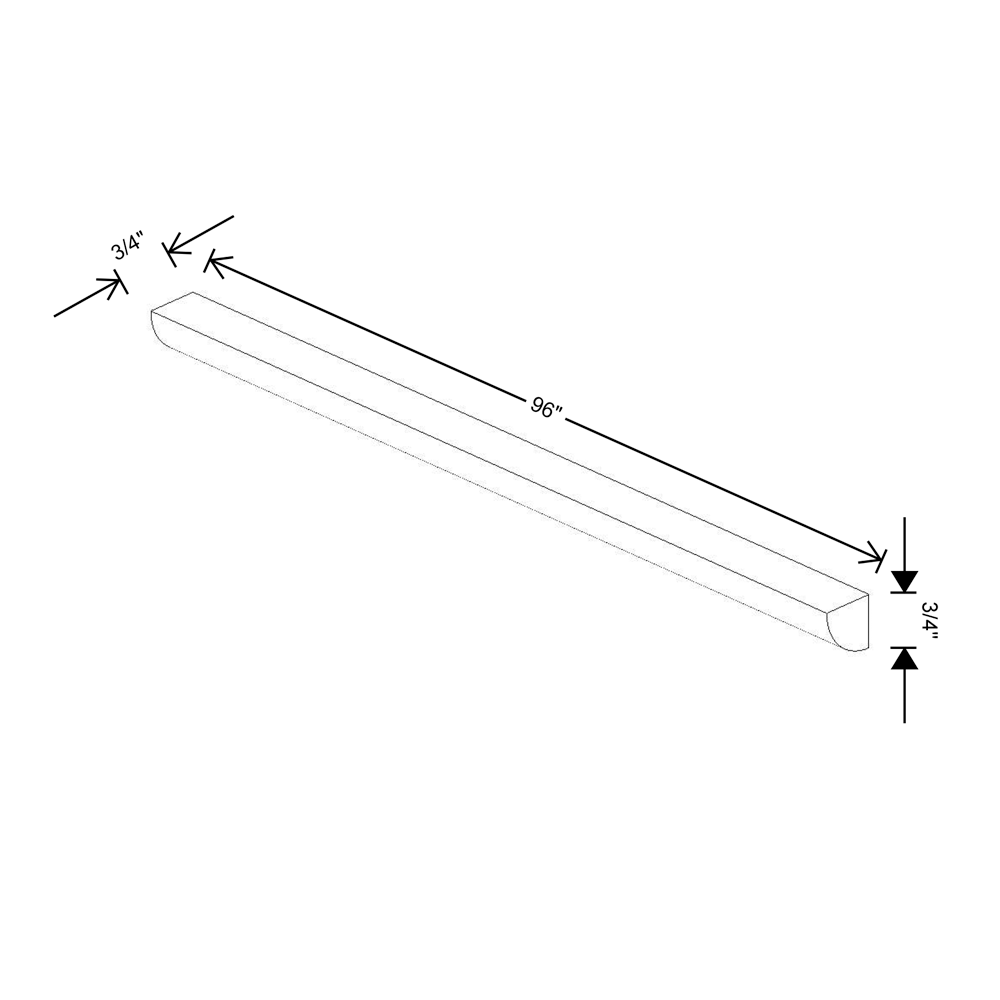 Fabuwood Value Premium Hallmark Frost 96" Width Quarter Round Molding  {N/A w/Value line}