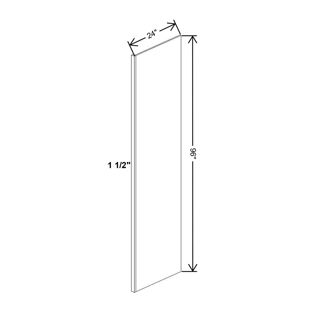 Wolf Classic Dartmouth 5-piece White Paint Finished Refrig Panel - 24"W X 96"H X 1 1/2"D Vinyl