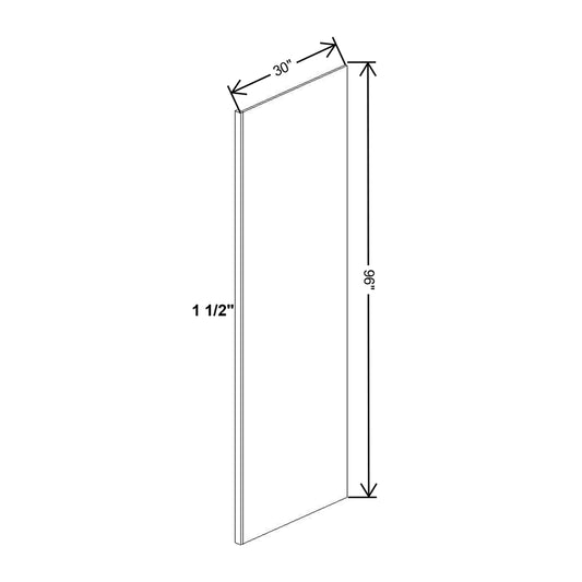Wolf Classic York White Paint Finished Refrig Panel - 30"W X 96"H X 1 1/2"D Vinyl