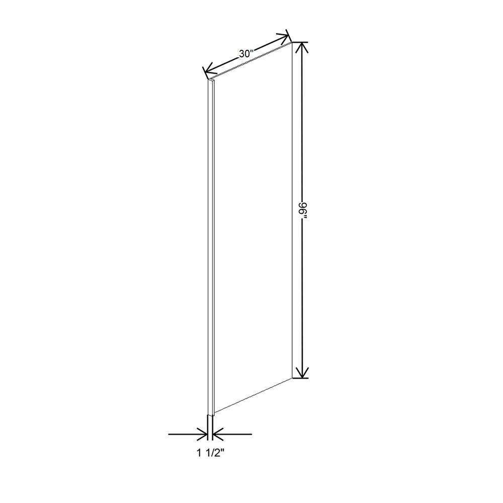 Cubitac Prestige Milan Latte 1 1/2"W X 30"D X 96"H Refrigerator End Panel