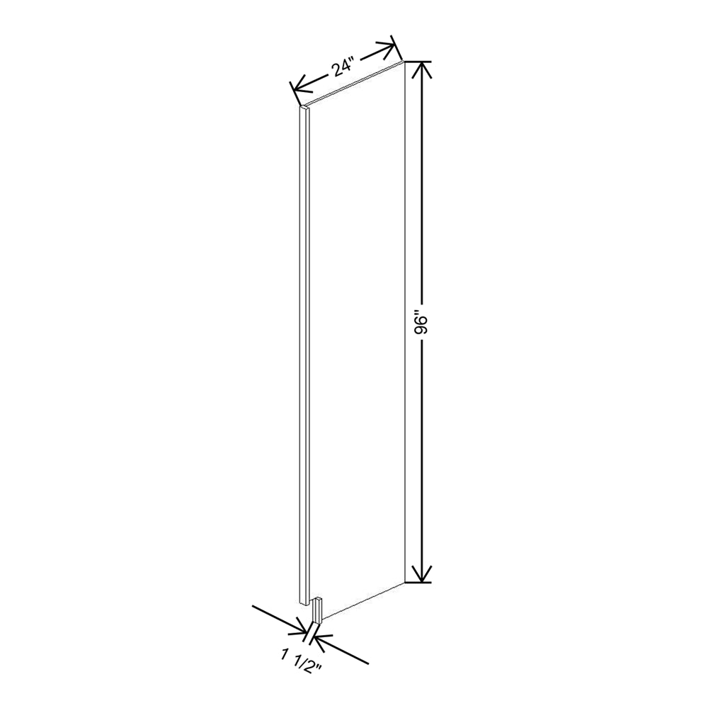 CNC Luxor 5-Piece Smoky Grey 1 1/2" W X 96" H X 24" D Refrigerator End Panel